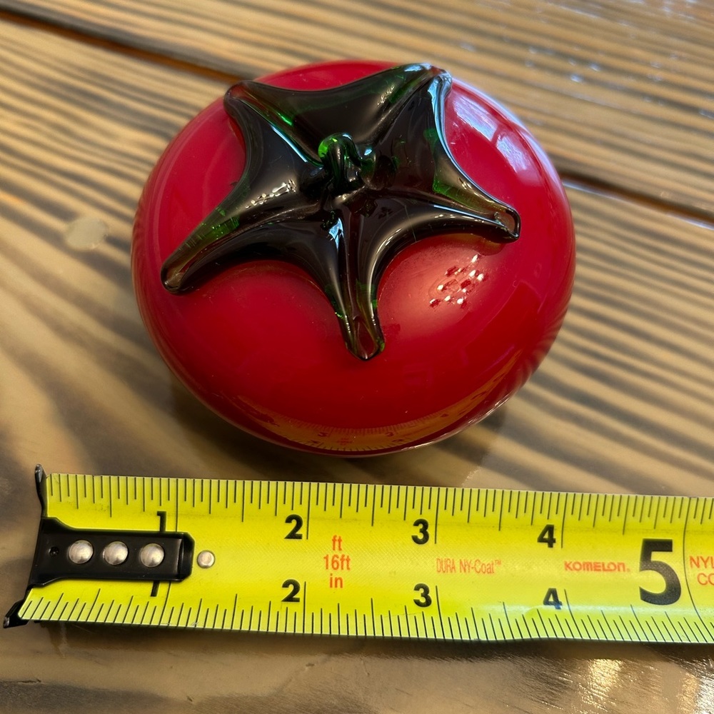 Vintage hand blown glass Tomato style fruit art glass